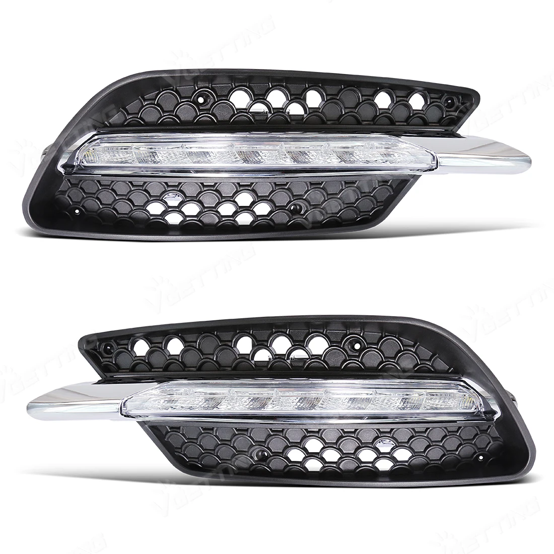

For Mercedes-Benz W204 C-Class C300 C350 Sport 2008 2009 2010 2011 Daytime Running Lights White DRL Front Bumper Grilles Cover