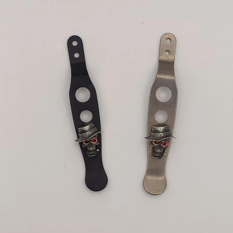

1 Piece Gangster Red Eyes Skull + TC4 Pocket Clip for Rick Hinderer XM18