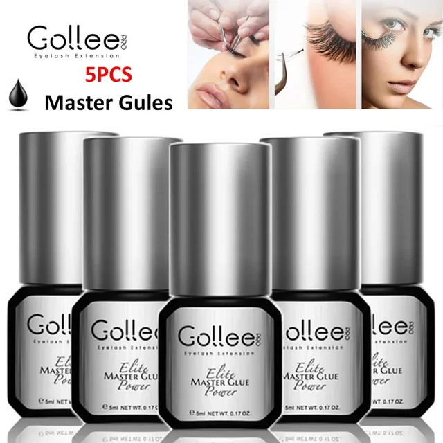 5Pcs Gollee 5ml Klej do rzęs Klej do rzęs 15ml Klej do sztucznych rzęs o niskim zapachu Wodoodporny klej do rzęs Narzędzia kosmetyczne Makijaż