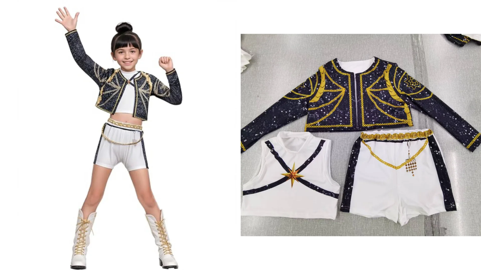 Kids Kpop Demon Hunters Rumi Zoey Mira Cosplay Huntrix Costume For Girls Clothes Group Idol Roleplay Halloween Carnival Suit