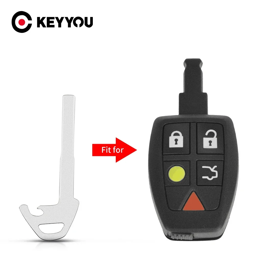 KEYYOU NEW Remote Key Blank Blade For For Volvo C30 C70 XC90 V70 S60 V40 V50 S40 S80 XC60 V60 Entry Uncut Insert Emergency