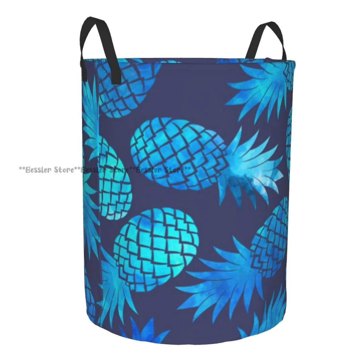 Pineapple Pattern Exotic Fruit Watercolor Laundry Basket Folding Dirty Clothes Toys Storage Bucket Household