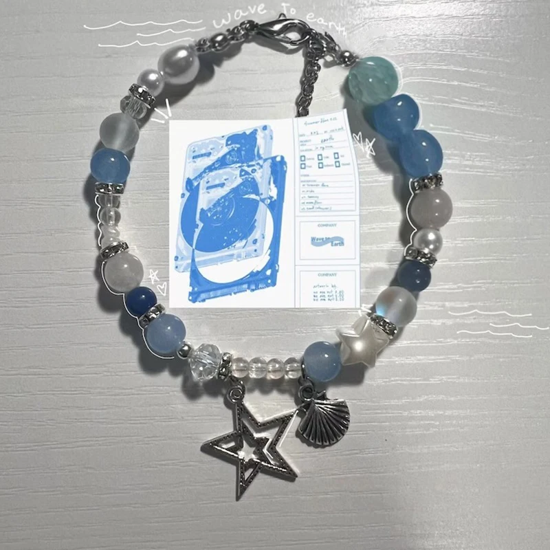 

New Fashion Star Blue Beaded Pearl Bracelets Women Temperament Cat Eye Stone Design Premium Bracelet Party Jewelry Gift