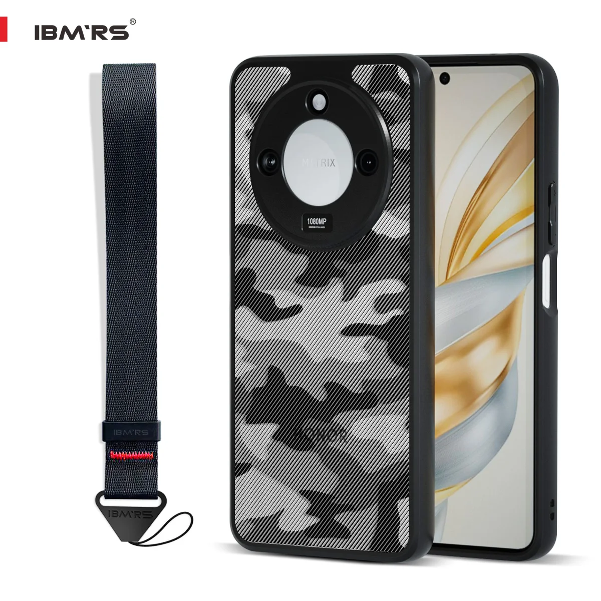 

Slim Fit Case for Honor X60, Military Camo Lightweight Shockproof Cover with Anti-Fingerprint & Wrist Strap, Protective Har