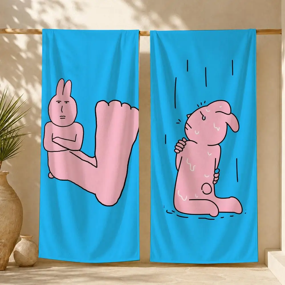 Pink Rabbit funy Towel ultra-fine fiber quick drying absorbent towel, beach swimming vacation beach towel