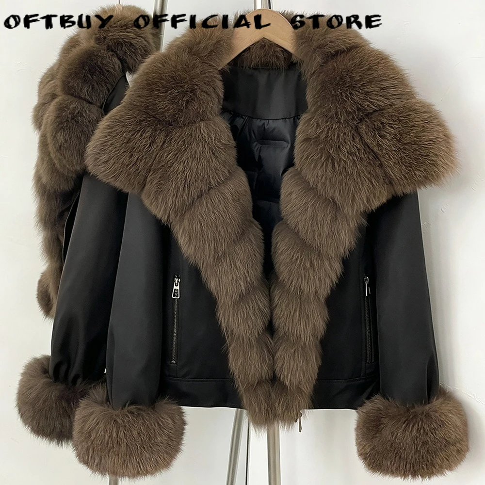 Real Fur for Jacket Winter Coats Women Oversized Down Jacket Women Fluffy Fur Puffer Jacket City Wear Commuting Snow Season