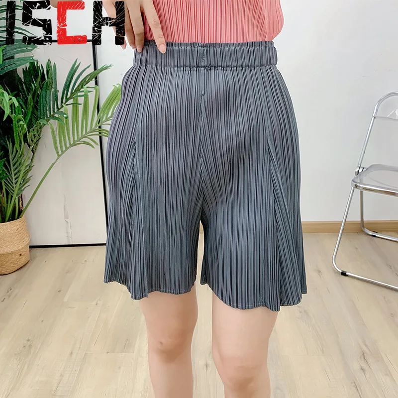 

Pleats2024 Pleated Pants Casual Loose Loose Hundred Foreign Style Ageing Pants Summer Female High-waisted Thin A-line Shorts