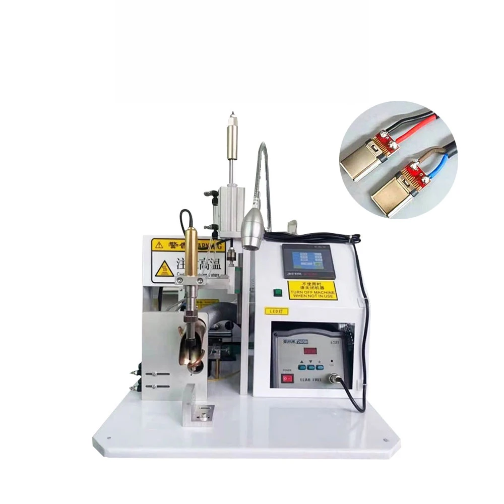 

Semi automatic wire soldering iron stations solder cable machine