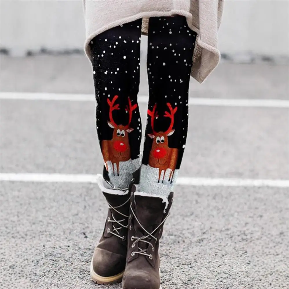 

Slimming Printed Elastic Waist Bottoming Pants Women's Cross-Border Fashion Small Foot Pants Winter Seasonal Fashionable