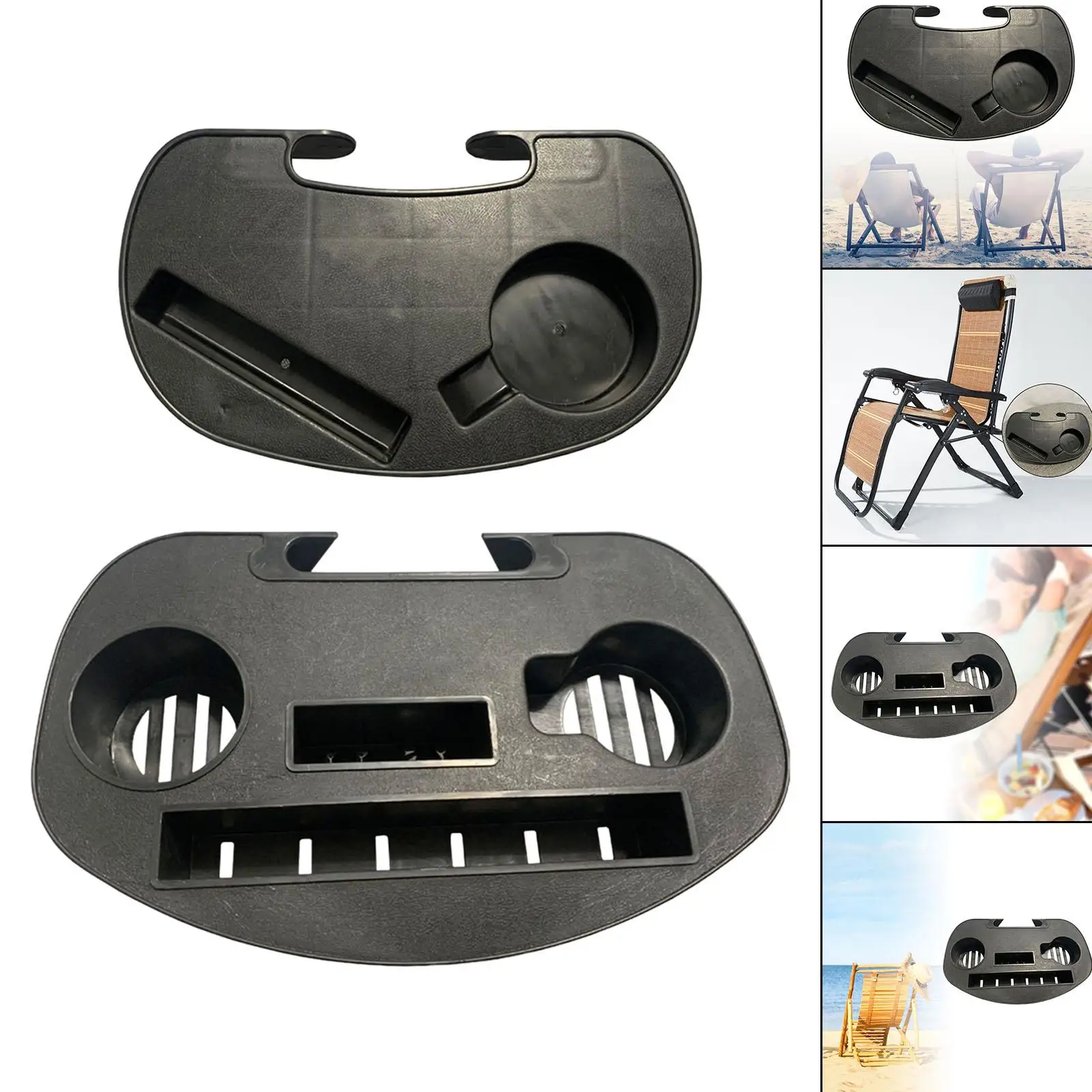 Cup Holder Folding Stand Bottle Tray recliner Clip Tools Folding Tray for Camping Leisure Patio Sun Loungers Backyard