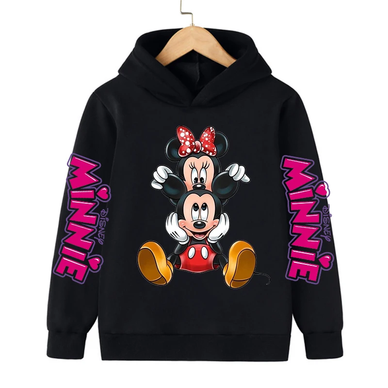 Cool Y2K 90s Cute Cartoon Manga Anime Mickey Minnie Mouse Hoodie Children Clothes Kid Girl Boy Sweatshirt Hoody Baby Top