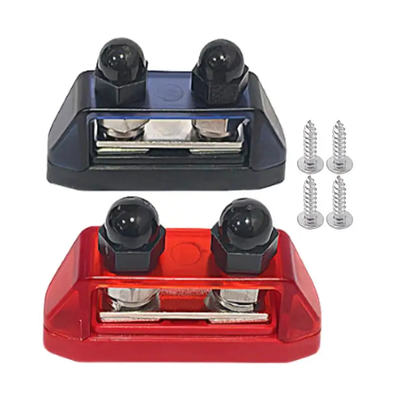 

Power Distribution Terminal Block M10 Terminal Block With Cover 2X Power Stud Busbars Battery Terminal Block Stud For Car RV