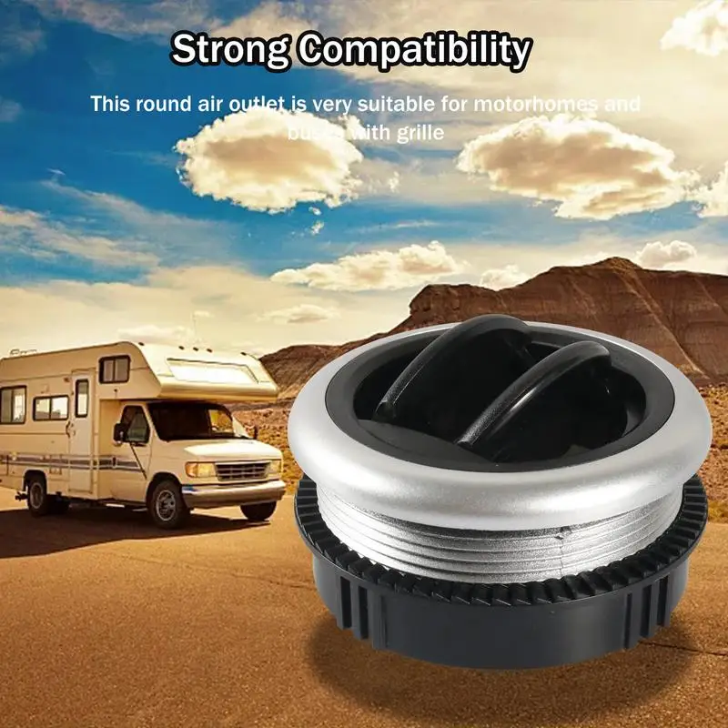 63mm Hole Size Air Vent Universal Air Conditioner Outlet ABS Round For Car RV Bus Air Conditioning Vent Replacement Accessories