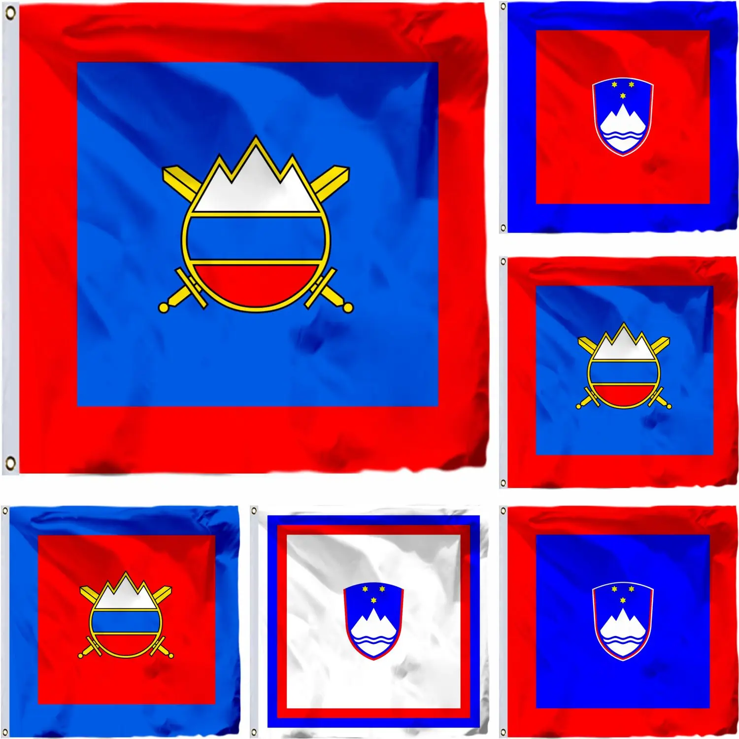 Slovenia Chief General Staff Flag Defense 4x4ft 120x120cm Sl Prime Minister Banner 21x14cm