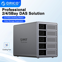 ORICO 2Bay 5Bay Hard Drive Docking Station DAS for 3.5 Inch External Hard Drive Case Aluminum With Cooling Fan HDD Enclosure
