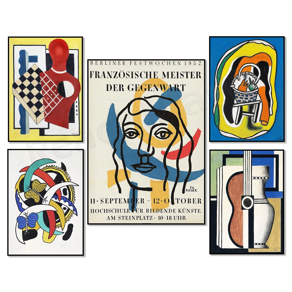 

Fernand Leger Poster, Vintage Exhibition Poster, Pop Art, Fernand Leger Art Print, Contemporary Art Wall Decor, Home Decor