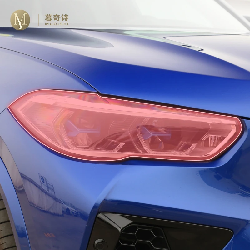 

For BMW X5M X6M F95 F96 2014-2018 pre cut car exterior headlight scratch resistant TPU protective film transparent/smoked black