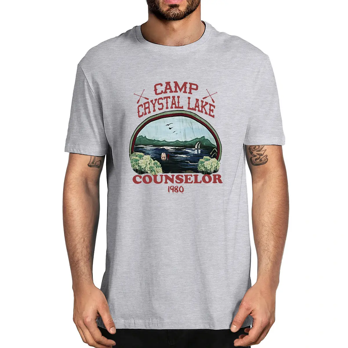 Camp Crystal Lake Counselor Summer 1980 Horror 100% Cotton Summer Men's Novelty Oversized T-Shirt Women Casual Streetwear Tee