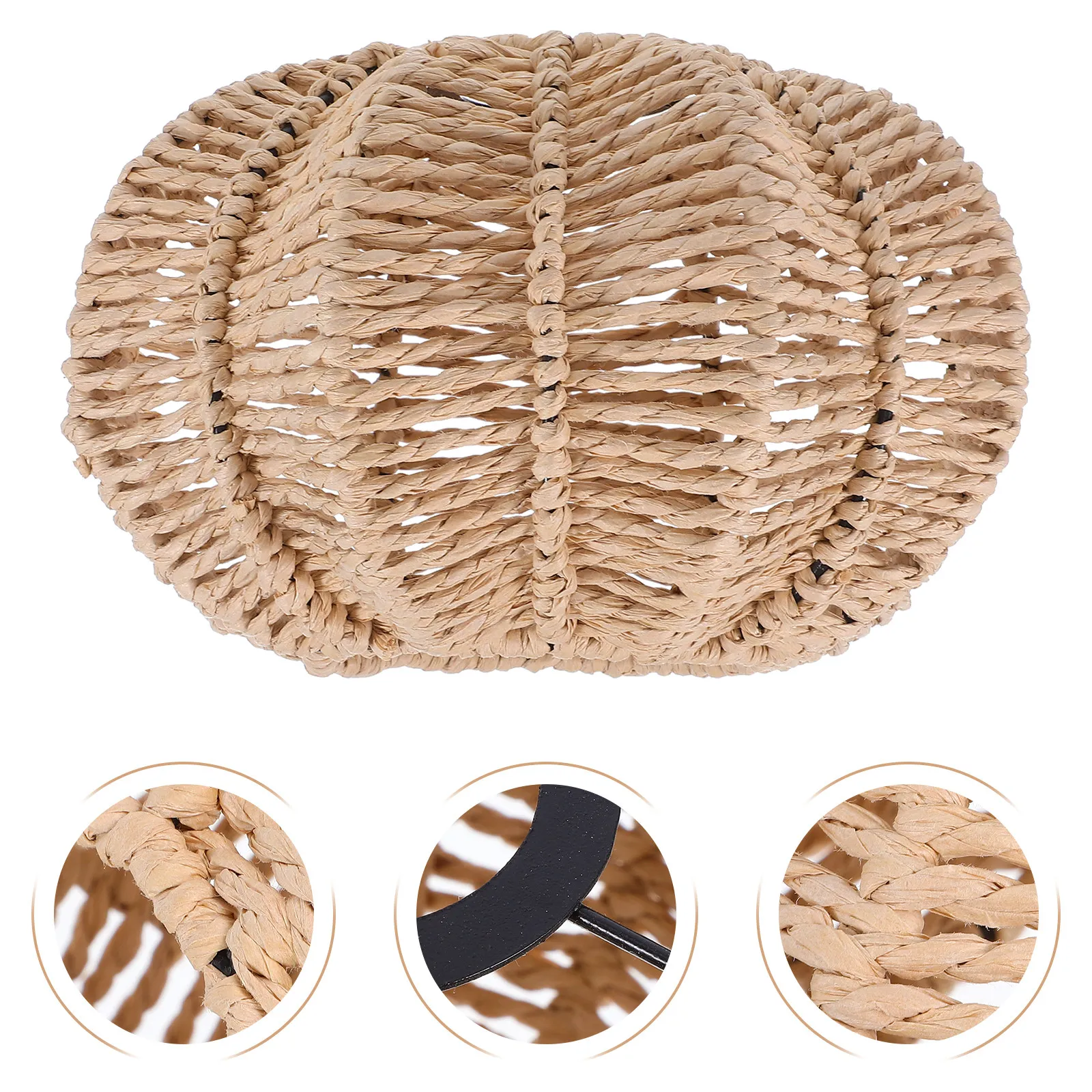 Retro Handwoven Rope Lampshade Pumpkin Design E27 Compatible Large Size Soft Light Diffusion Rustic Decorative Ceiling Light