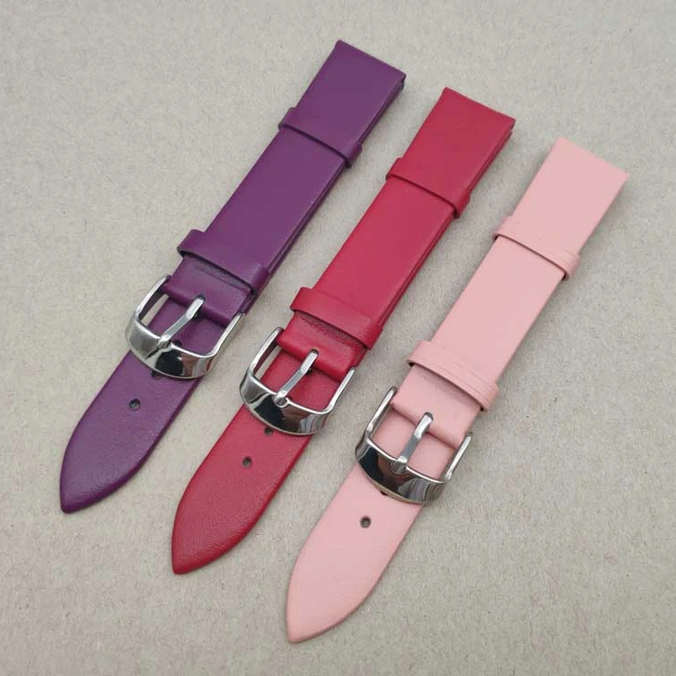 Colorful leather watch strap 12 14 16 18 20 22 mm Men Women Watch belt watchbands genuine watch band accessories wristband Male