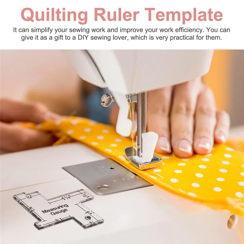 AB34-2Pcs Acrylic Sewing Gauge Seam Guide Ruler, 2.2 X 2.1 Inch Mini Sewing Ruler For Quilting, Sewing Rulers