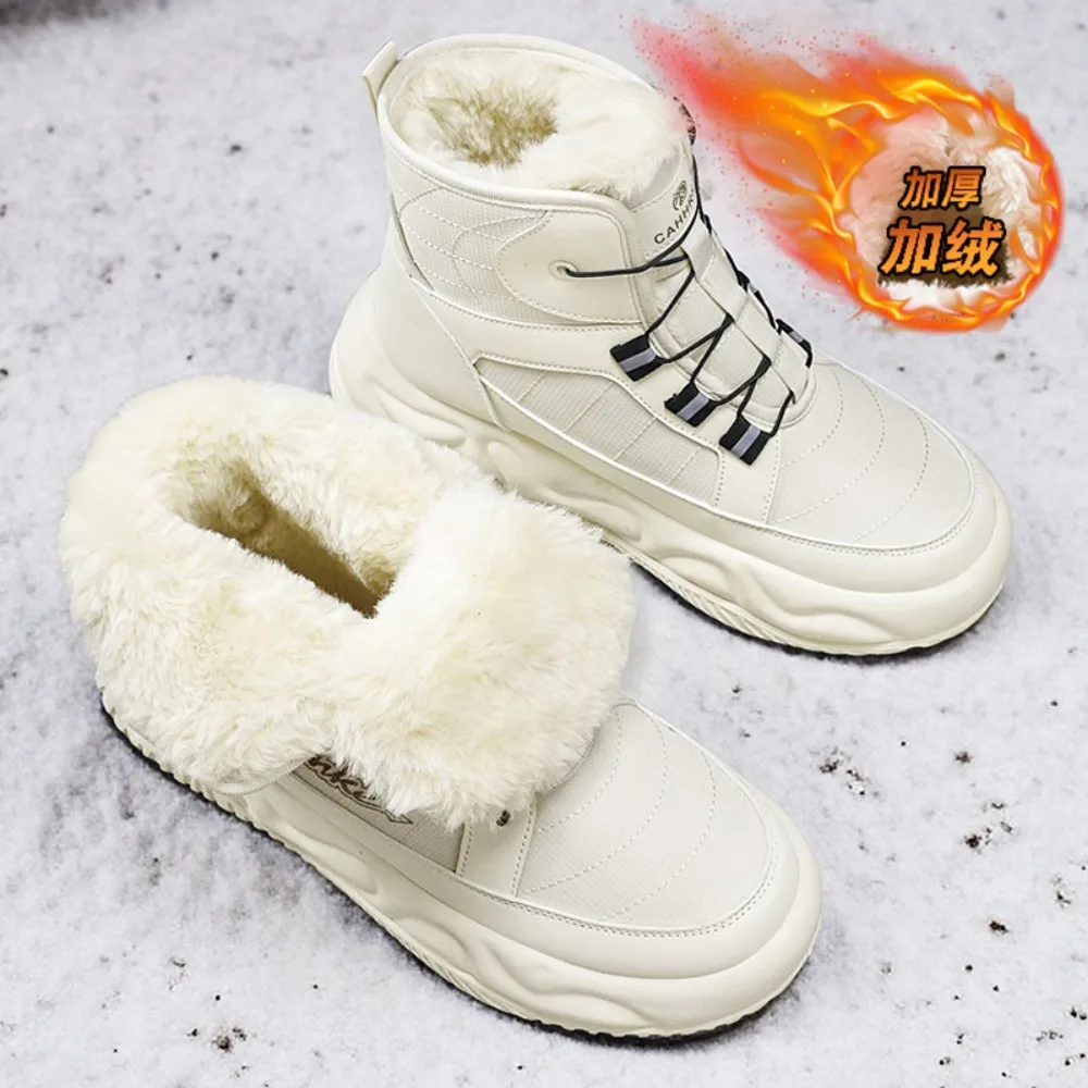 الشتاء القطيفة عالية أعلى أحذية الرجال البريطانية الرجعية ملابس العمل أحذية سميكة سوليد الأحذية الحرارية أحذية قصيرة منصة الأحذية