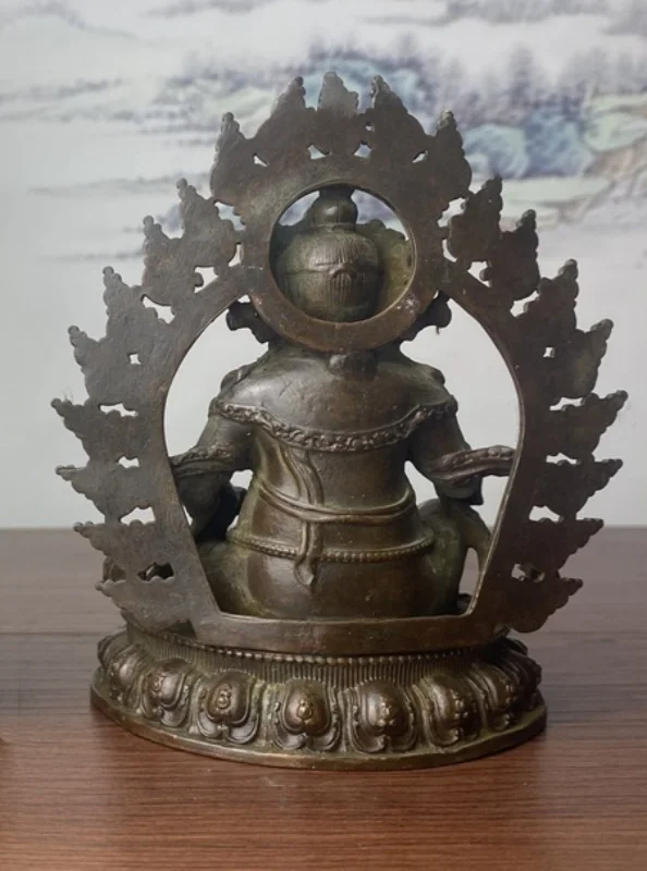 Tibetan Buddhism Yellow Jambhala Buddha Statue Ornament Alloy Crafts Home Feng Shui Wealth Statue Decoration