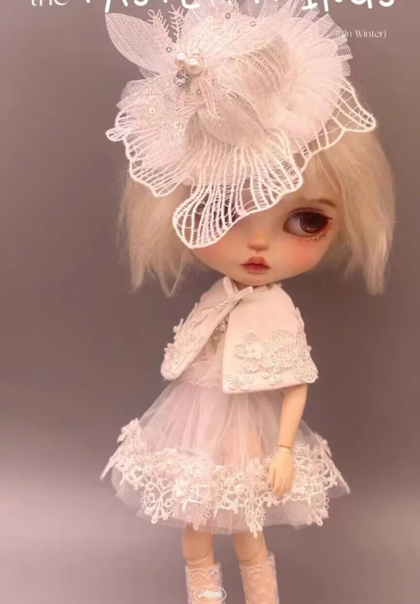 

2pcs 2026 NEW White mini dress+white cloak for Blythe(Fit for Lulu,ymy24,Ob22,24,26,zone, Jenny)