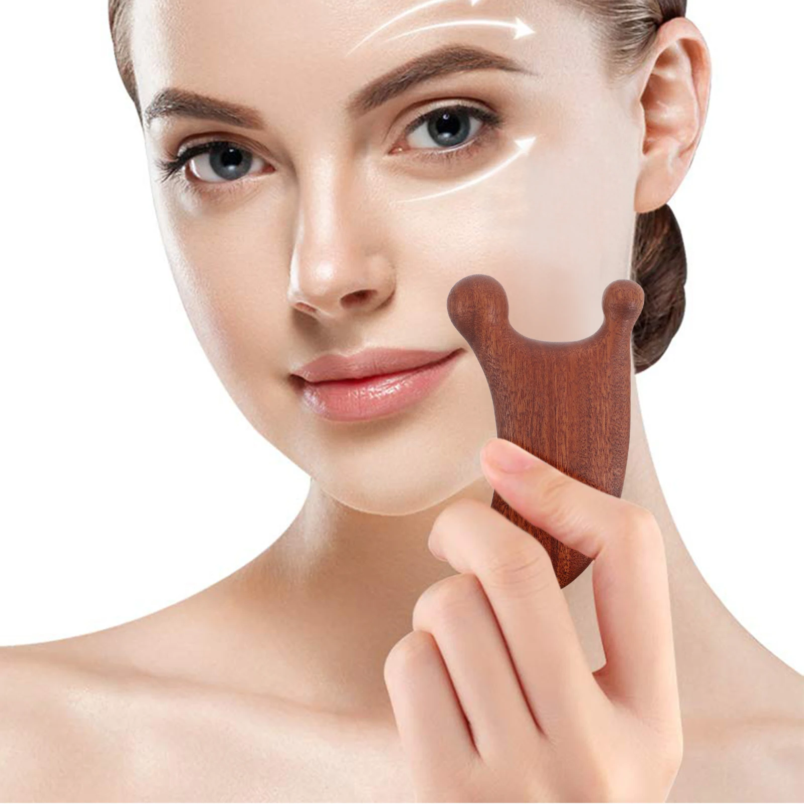 

Snail Nose Scratch Massage Comb Body Light Brown Wood Hair Scalp Massager Travel