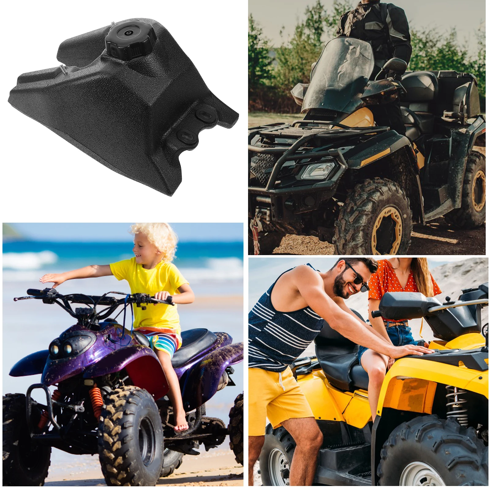 

Fuel Tank for Atv Gas Jug Petrol Storage Black Portable 50CC Capacity Durable Easy Install Motorcycle Oil Can Off Road Use
