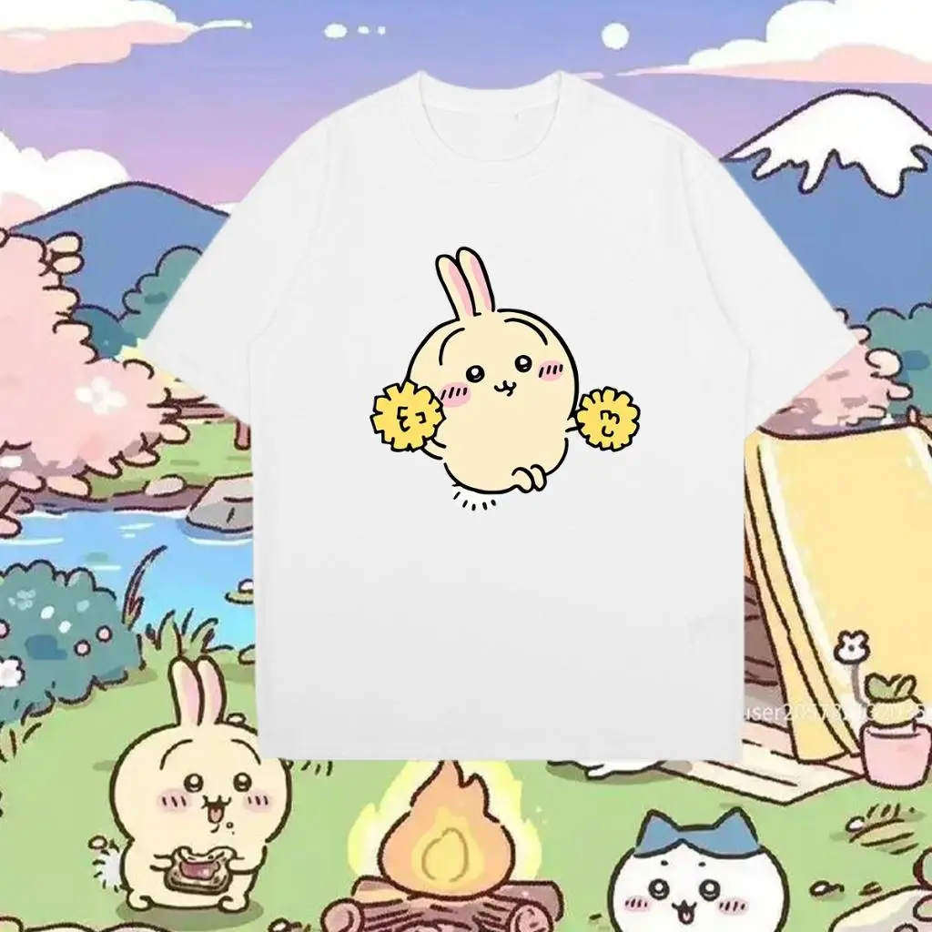 

Giekawa 100% Pure Cotton T-shirt with Short Sleeves and Cartoon Style Usachi Student Top, Children's Anime Printed Top