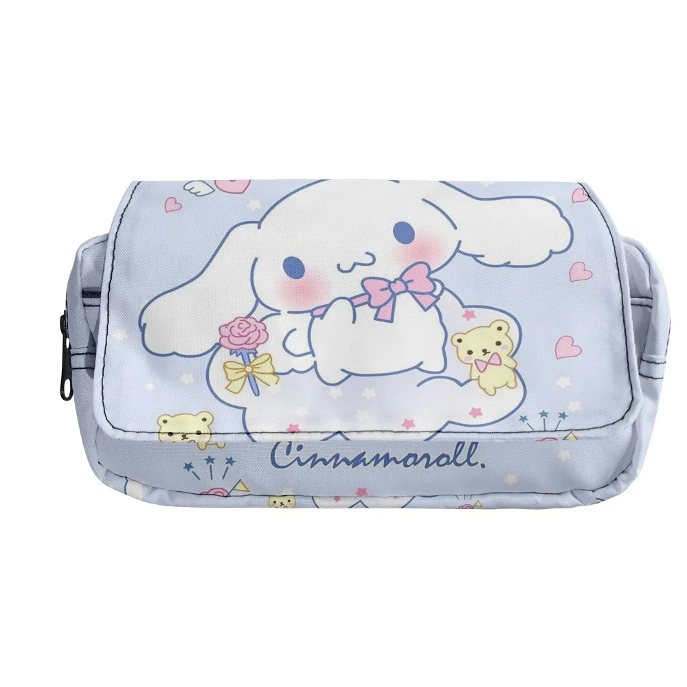 Nieuwe Cartoon Cinnamoroll Etui Grote Oren Hond Jade Hond Sanrio Dubbellaags Potlood Tas Student Multifunctionele Pen Box