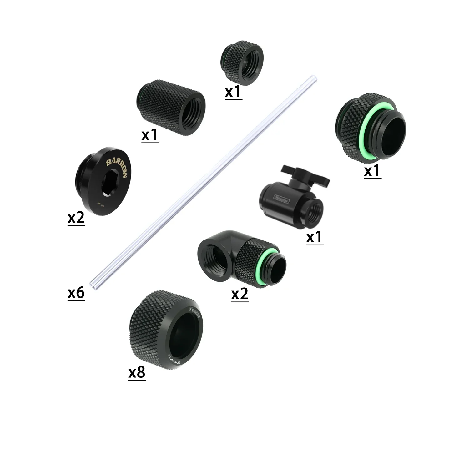 Barrow Hard Tube Fitting Kit for Case water cooling system OD12mm/14mm/16mm