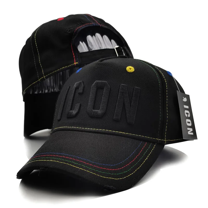 

Embroidery ICON Letters Cotton Baseball Caps Wholesale Summer Mesh Cap High Quality Cap Men Women Trucker Cap Black Cap Dad Hat