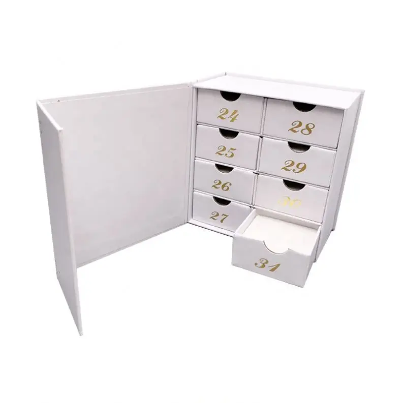 Customized query2023 Christmas Gift Calendar Box 12 Days Jewelry Calendar Gift Box Gem Stone Countdown Box