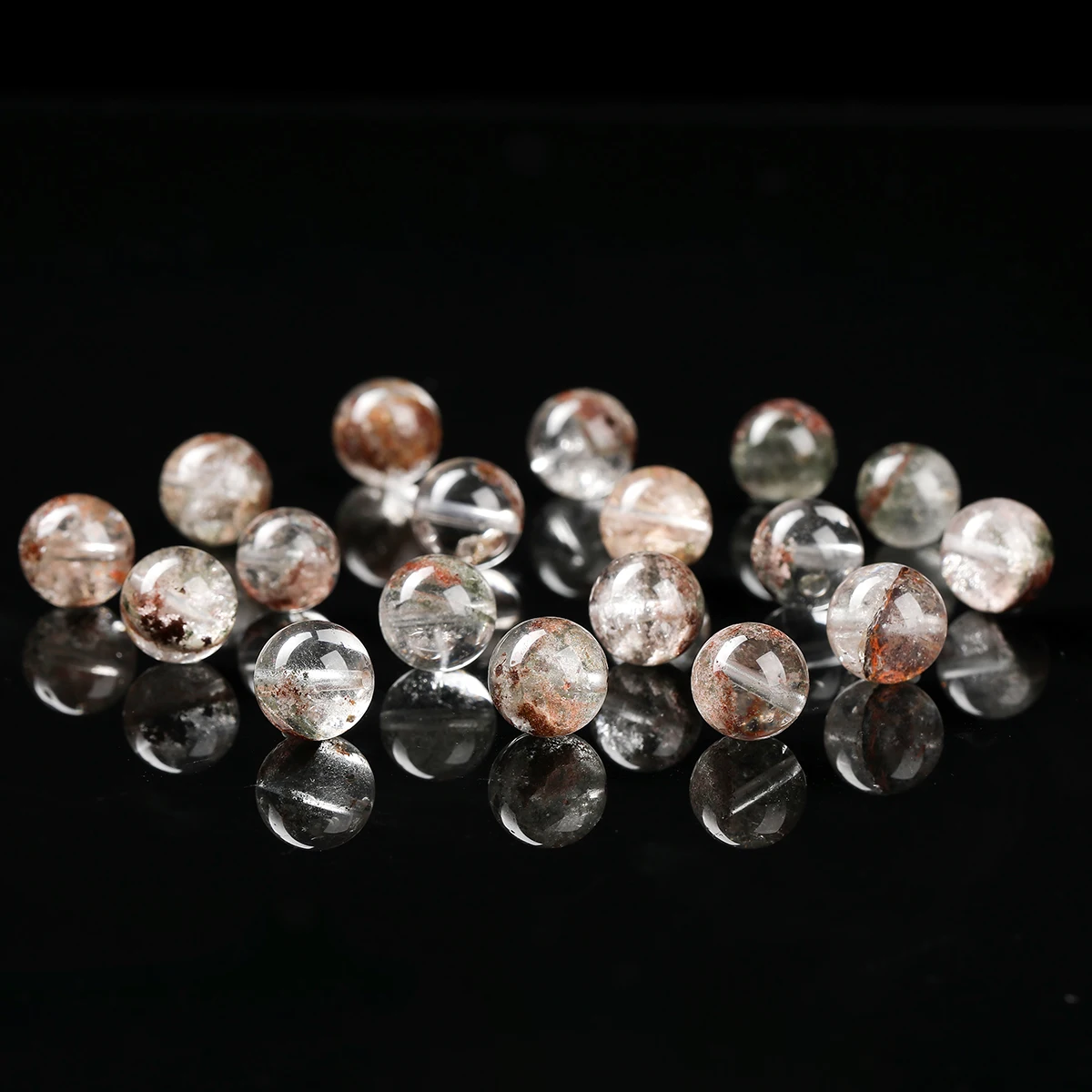 Natural Green Ghost Quartz Single Loose Bead 8-12mm Gemstone for DIY Bracelet Necklace Pendant Jewelry Making Craft Supplies