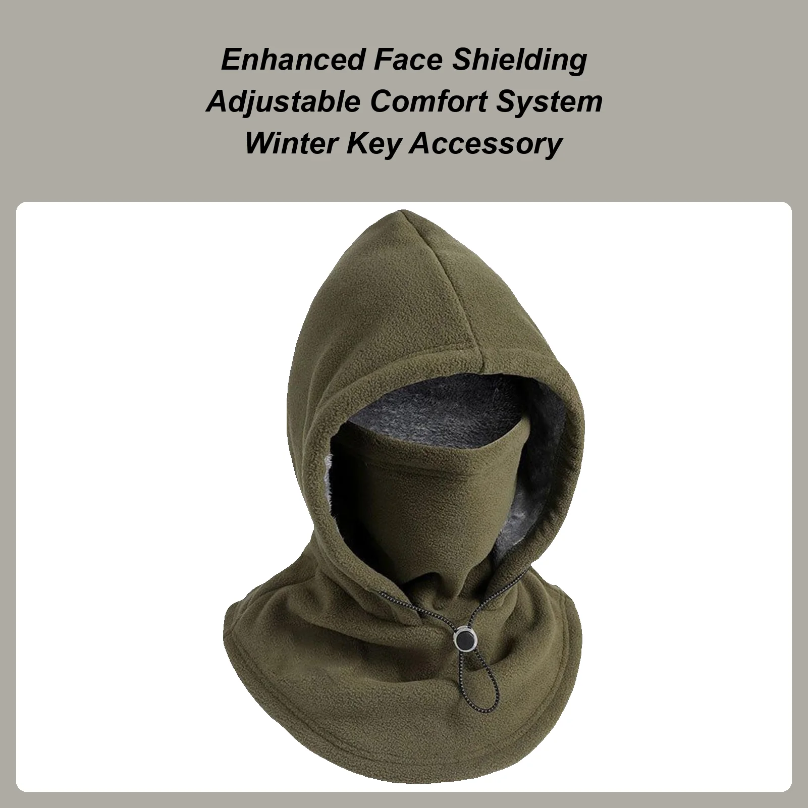 

Winter Face Cover Windproof Warm Adjustable Drawstring Headwear Winter Hood Hat For Cold Weather Cycling Outdoor Work Hiking