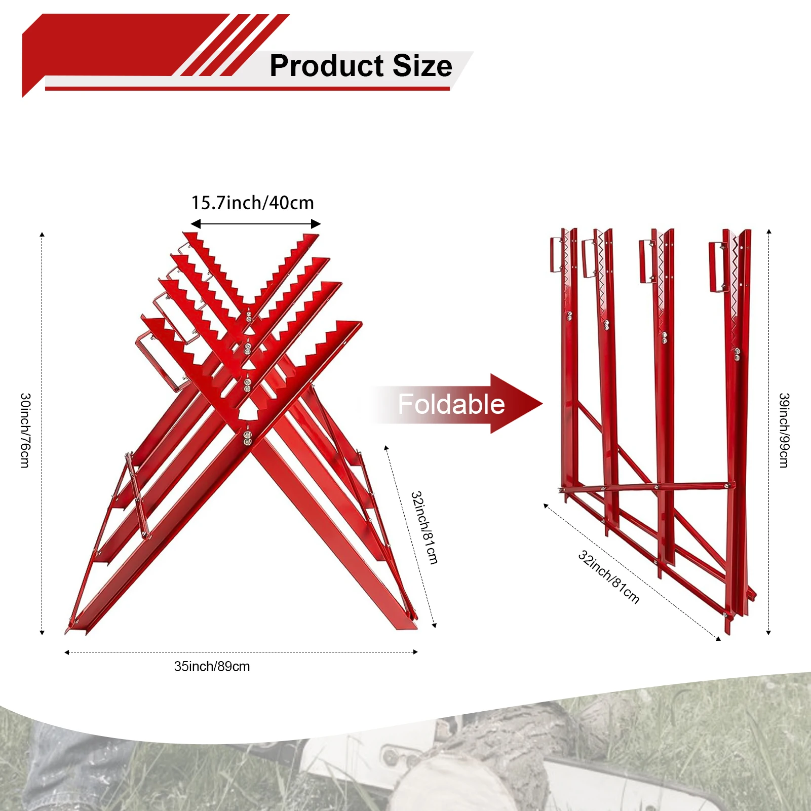 Rote Verstellbare Sägesäbel, Klappbare Arbeitssäbel, Holzhalter, Tragbarer Sägeständer, Maximallast 220 Pfund, Metall-Holzschneide-Sägesäbel – Detail 2