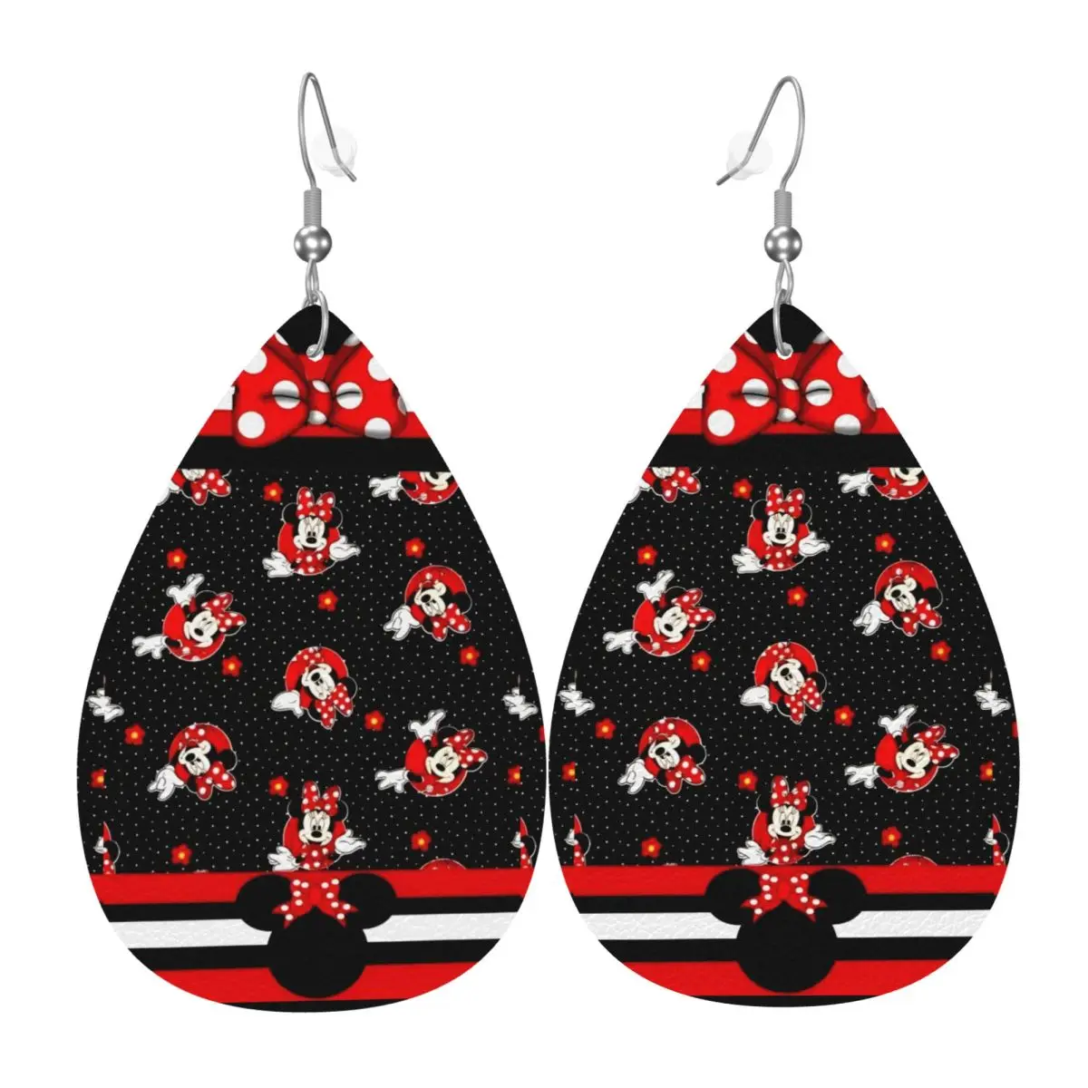 

Персонализированные кожаные серьги-капли с Минни Маус, забавные, для женщин, ювелирные украшения на День святого Валентина