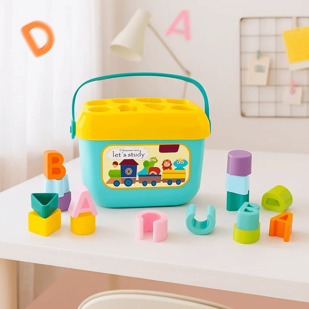 Colorful Letter Blocks Toy Educational Safe Material Color Recognition Toy Durable Lightweight Alphabet Shape Toy