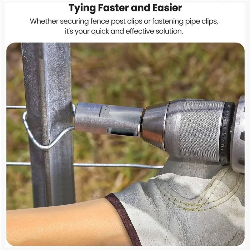 A04G-Ez 9 Gauge Drill Chuck Twist Ties Tool -Chain Link Fence Wire Twister For Drill, Chainlink Fencing Twisting Installation