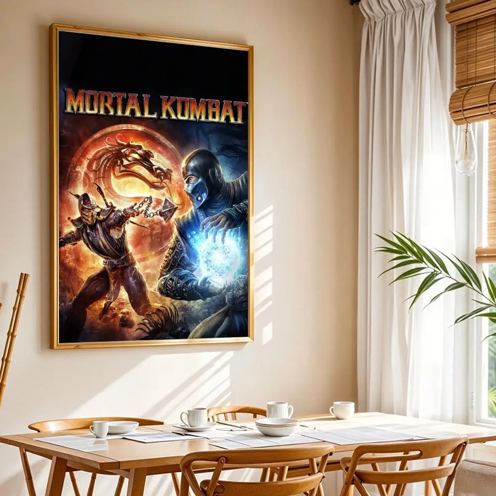 Game M-Mortal Kombat Painting Calligraphy Canvas Poster Wall Art Aesthetic Home Decoration for Living Room