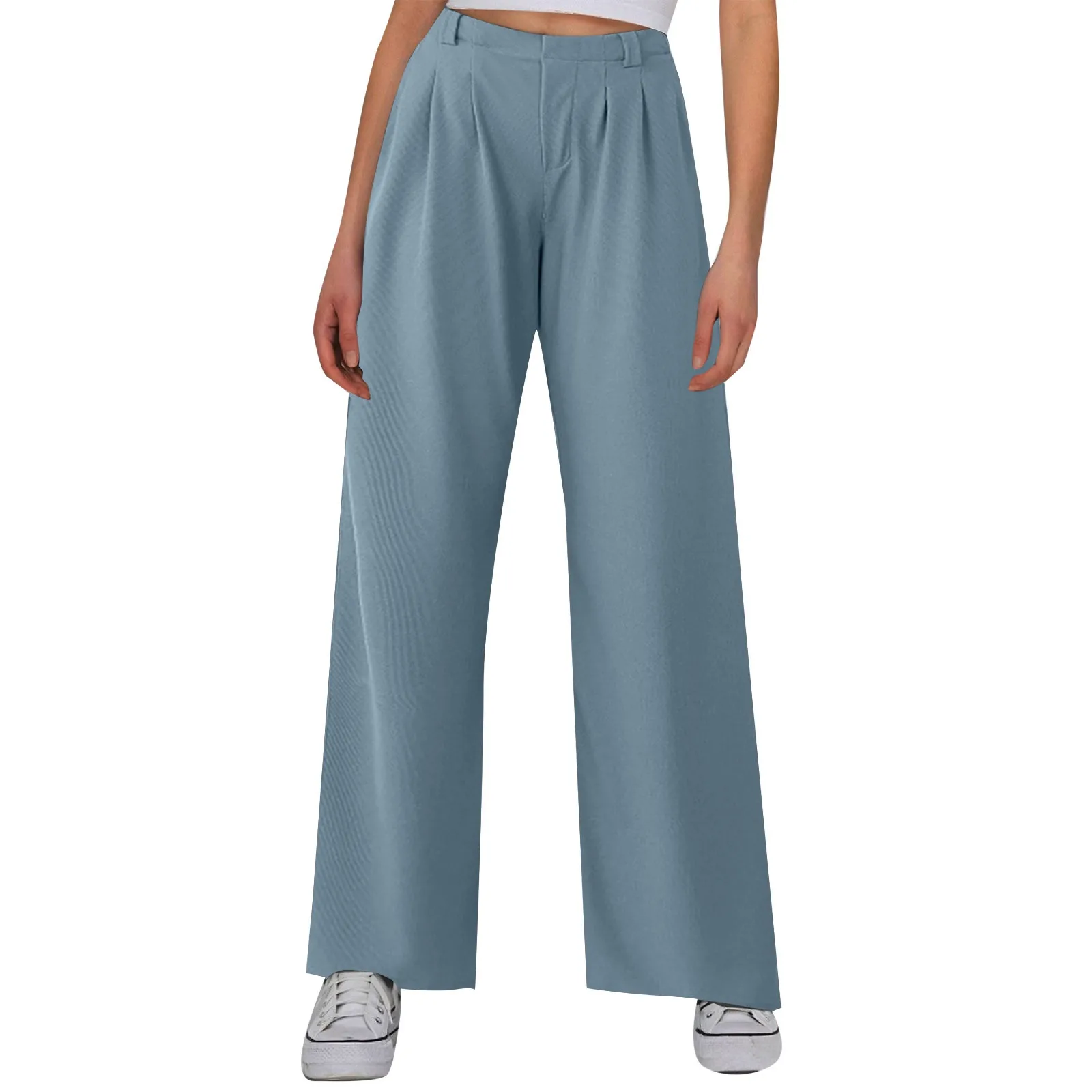 

High Waist Wide Legs Pants Versatile Casual Loose Trousers Trendy Comfortable Summer Straight Leg Trousers All Match Women Pants