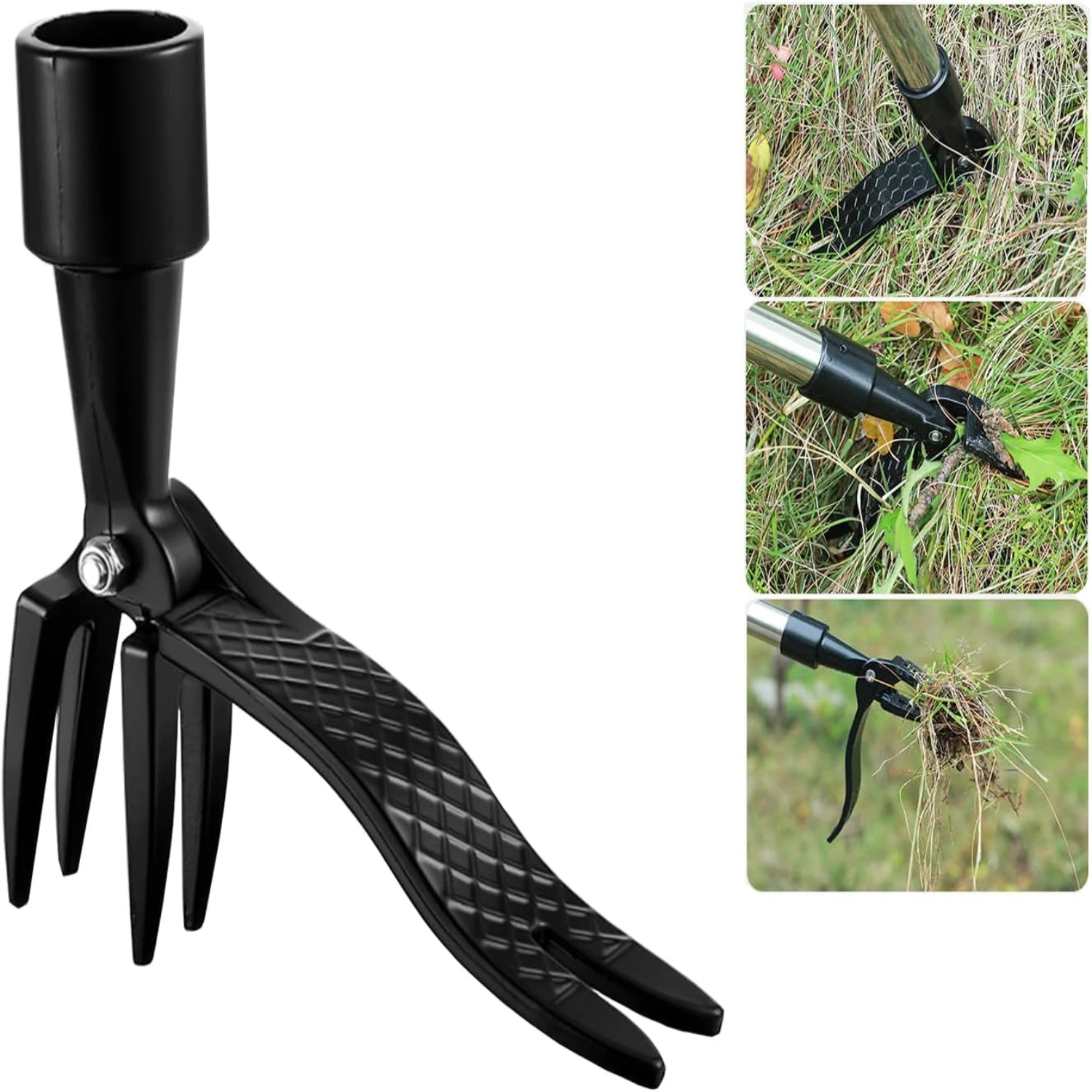 Detachable Stand Weed Puller Tool for Garden Lawn - No Bend Design