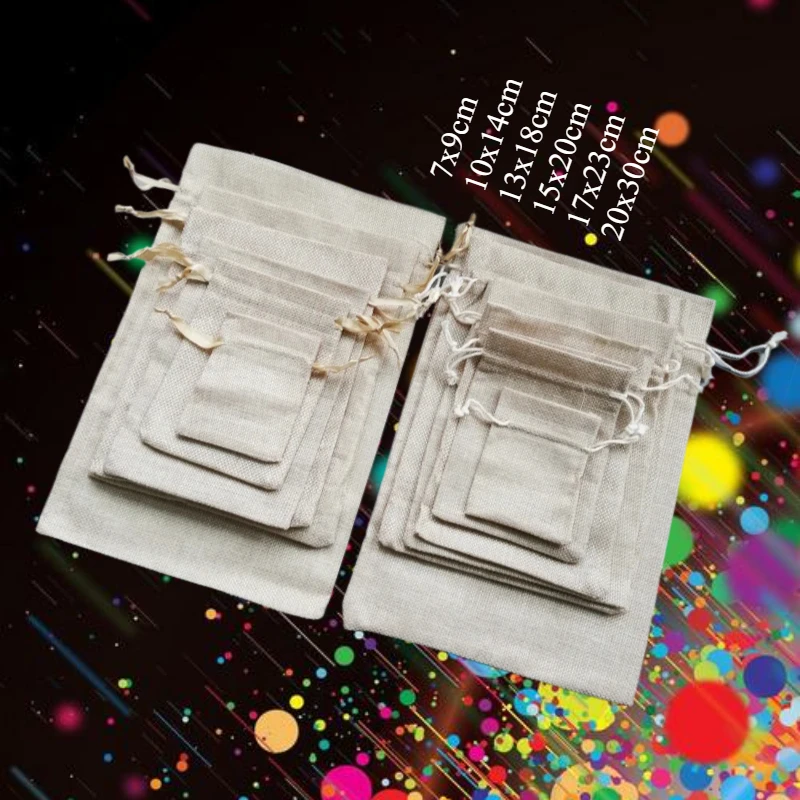 

35pcs Silk Ribbon Reusable Jute Bags with Burlap Gift Pouch Christmas Party Favors Mini Sack Candy Storage Supply Decor Solution