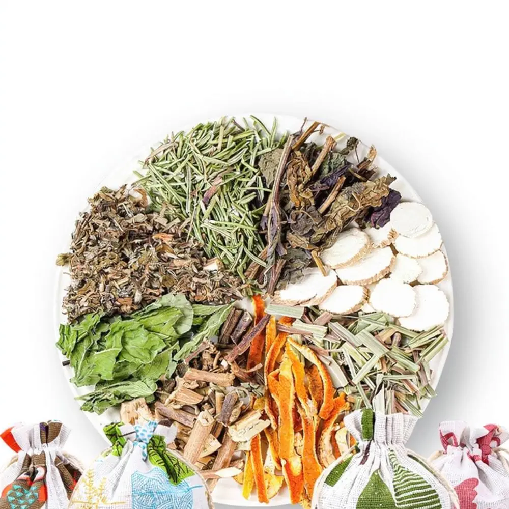 Natural Mugwort Herb Sachet Linen Air Purifier Fragrant Pouch Hanging Odor Absorber For Home Office Bedroom Closet Organizer