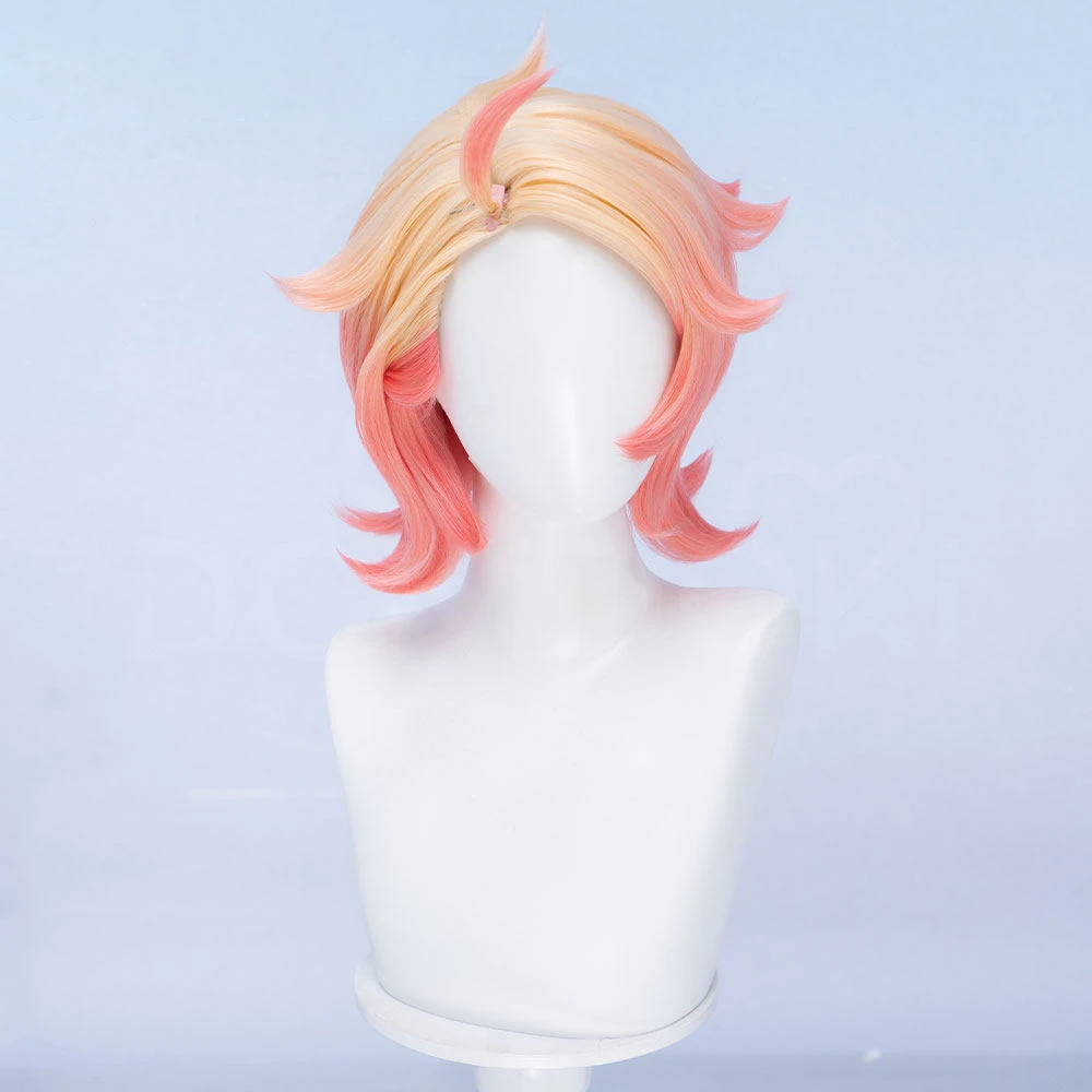 Anime Poke LEGENDS ZA Urbain Cosplay Wig Gradient Pink Heat Resistant Synthetic Hair For Men Women Halloween Party Carnival Prop