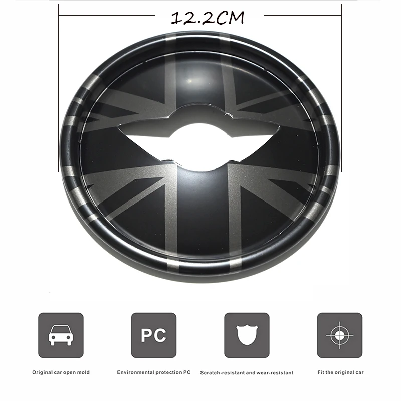The Black Flag Shell Steering Wheel Center Sticker Decoration For MINI Cooper S JCW F54 F55 F56 F57 F60 Car Interior Accessories