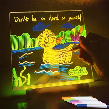 لوحة رسائل أكريليك مضيئة بإضاءة LED قابلة للمسح USB لوحة رسم...