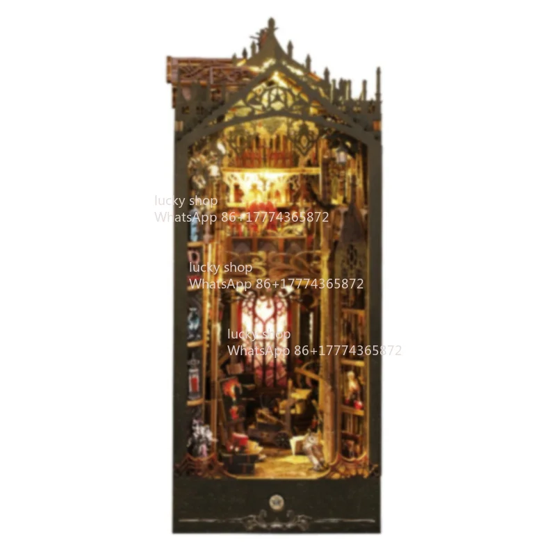 Castle Assembled Book Stand, DIY wooden UV printed book stand,  DIY cottage handmade model needs to be assembled by oneself